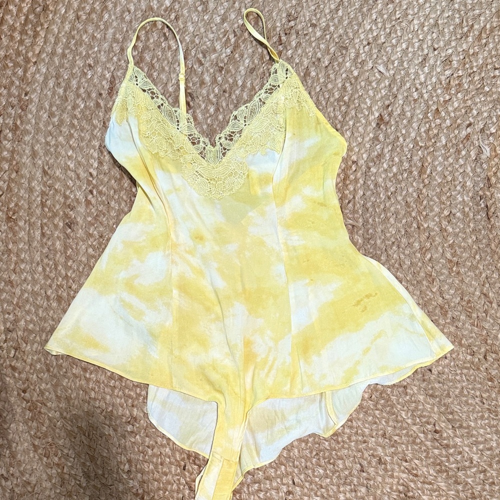 Sunny Yellow Lace Trim Chemise